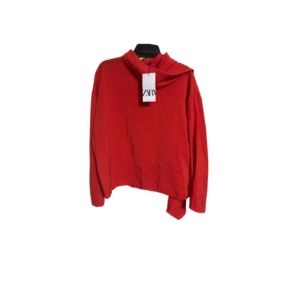 Zara Red Scarf Blouse